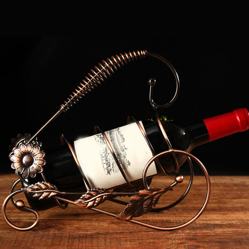 Estría de vino de metal industrial Botella de vino y rejilla de vidrio para la cocina para la cocina