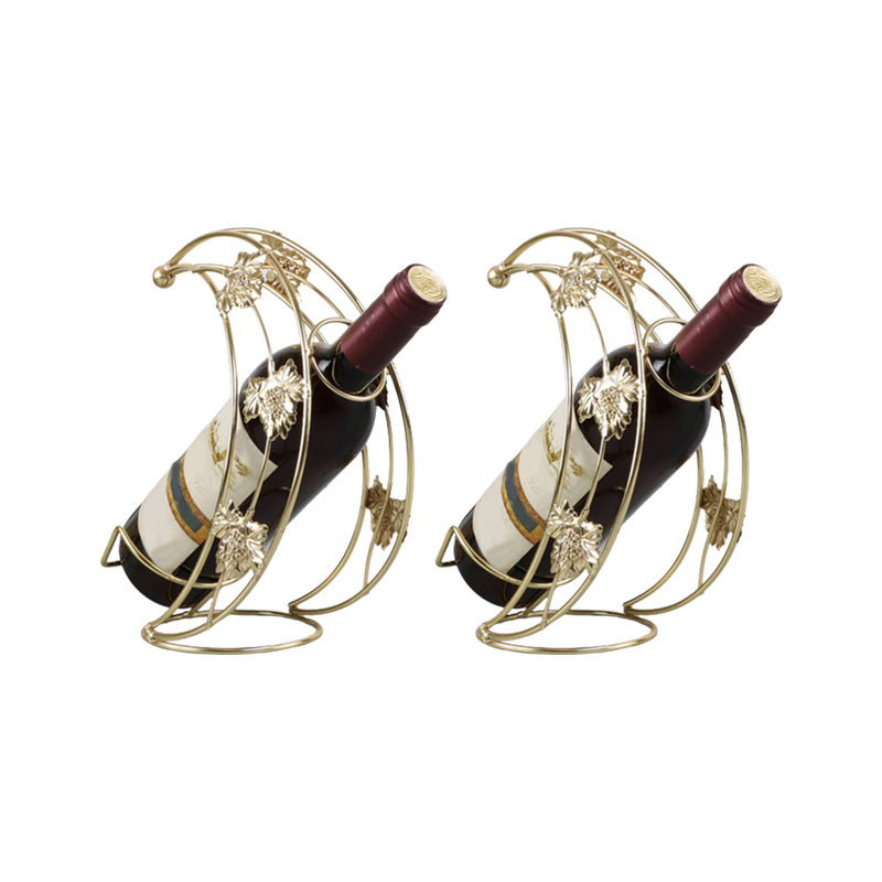 Glam Metal Wine Bottle Rack Countertop Bottle Holder for Living Room Gold 2 Piece Set Clearhalo 'furn' 'furn_wine_racks' 'Furniture' 'Kitchen & Dining Furniture' 'Wine Racks' 'wine_racks' 6382181