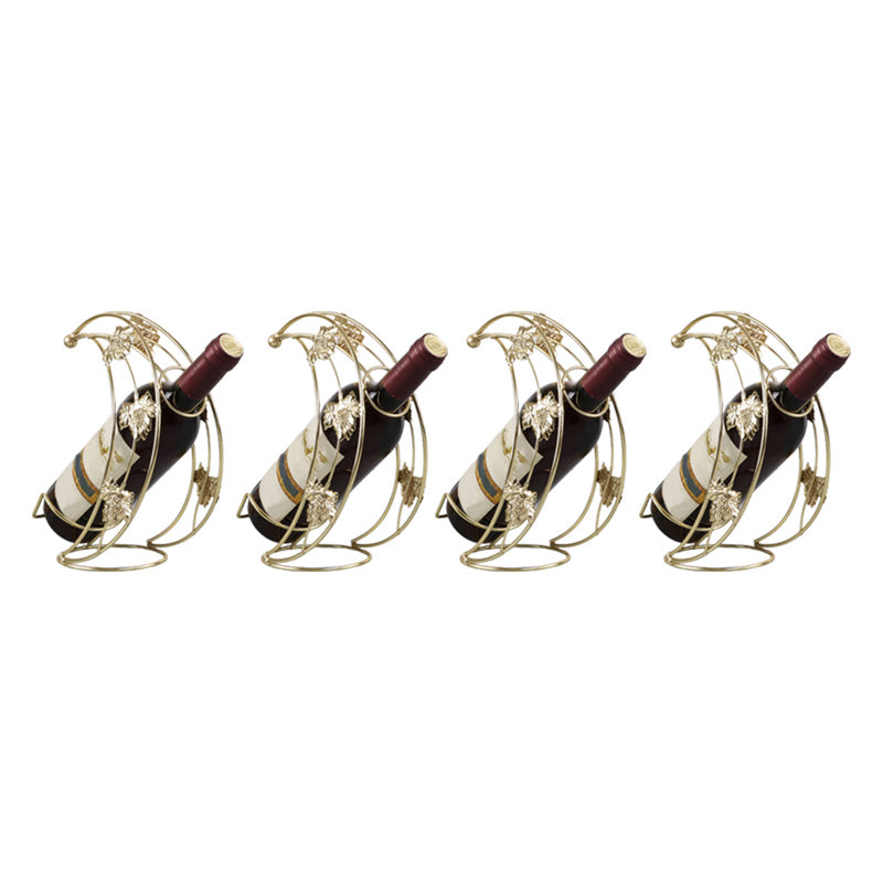 Glam Metal Wine Bottle Rack Countertop Bottle Holder for Living Room Gold 4 Piece Set Clearhalo 'furn' 'furn_wine_racks' 'Furniture' 'Kitchen & Dining Furniture' 'Wine Racks' 'wine_racks' 6382182