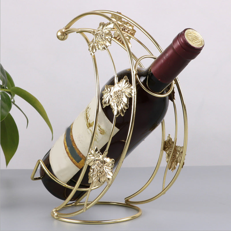 Glam Metal Wine Bottle Rack Countertop Bottle Holder for Living Room Clearhalo 'furn' 'furn_wine_racks' 'Furniture' 'Kitchen & Dining Furniture' 'Wine Racks' 'wine_racks' 6382185