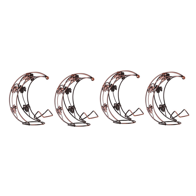 Glam Metal Wine Bottle Rack Countertop Bottle Holder for Living Room Bronze 4 Piece Set Clearhalo 'furn' 'furn_wine_racks' 'Furniture' 'Kitchen & Dining Furniture' 'Wine Racks' 'wine_racks' 6382186