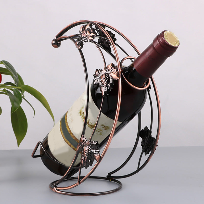 Glam Metal Wine Bottle Rack Countertop Bottle Holder for Living Room Clearhalo 'furn' 'furn_wine_racks' 'Furniture' 'Kitchen & Dining Furniture' 'Wine Racks' 'wine_racks' 6382187