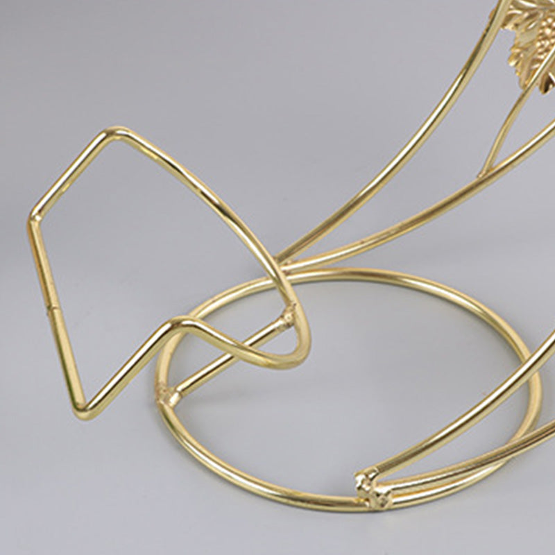 Glam Metal Wine Bottle Rack Countertop Bottle Holder for Living Room Clearhalo 'furn' 'furn_wine_racks' 'Furniture' 'Kitchen & Dining Furniture' 'Wine Racks' 'wine_racks' 6382190