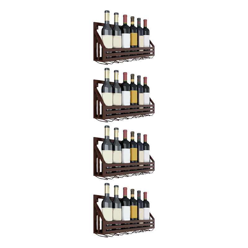 Metal Wall Mounted Wine Bottle & Glass Rack Modern Wine Holder for Kitchen