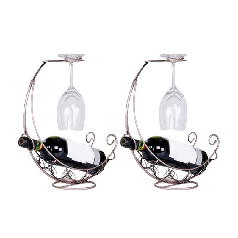 Support de bouteille de comptoir à bouteille à vin moderne en métal pour le salon