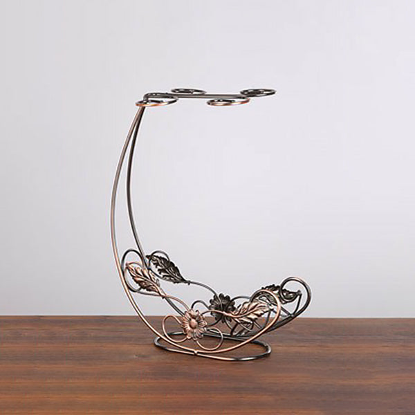 Contemporary Metal Wine Bottle Rack Countertop Bottle Holder for Living Room Clearhalo 'furn' 'furn_wine_racks' 'Furniture' 'Kitchen & Dining Furniture' 'Wine Racks' 'wine_racks' 6382350