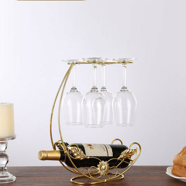 Contemporary Metal Wine Bottle Rack Countertop Bottle Holder for Living Room Clearhalo 'furn' 'furn_wine_racks' 'Furniture' 'Kitchen & Dining Furniture' 'Wine Racks' 'wine_racks' 6382351