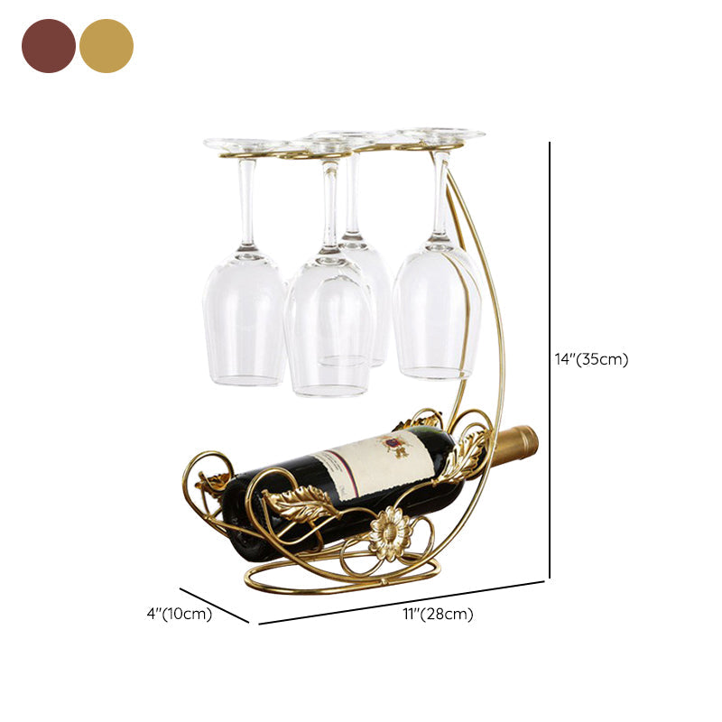 Contemporary Metal Wine Bottle Rack Countertop Bottle Holder for Living Room Clearhalo 'furn' 'furn_wine_racks' 'Furniture' 'Kitchen & Dining Furniture' 'Wine Racks' 'wine_racks' 6382352