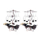 Metal Countertop Wine Glass Stemware Rack Holder Contemporary Bottle Rack Single Rail 9.4"L x 7.1"W x 16.1"H Bronze 2 Piece Set Clearhalo 'furn' 'furn_wine_racks' 'Furniture' 'Kitchen & Dining Furniture' 'Wine Racks' 'wine_racks' 6382404