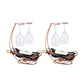 Metal Countertop Wine Glass Stemware Rack Holder Contemporary Bottle Rack Single Rail 11.8"L x 3.9"W x 14.2"H Bronze 2 Piece Set Clearhalo 'furn' 'furn_wine_racks' 'Furniture' 'Kitchen & Dining Furniture' 'Wine Racks' 'wine_racks' 6382408