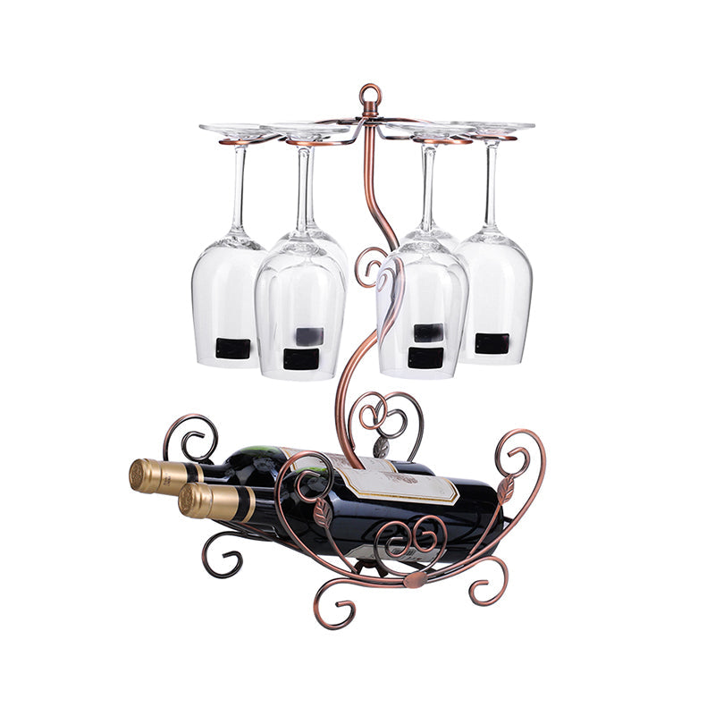 Metal Countertop Wine Glass Stemware Rack Holder Contemporary Bottle Rack Single Rail Clearhalo 'furn' 'furn_wine_racks' 'Furniture' 'Kitchen & Dining Furniture' 'Wine Racks' 'wine_racks' 6382411