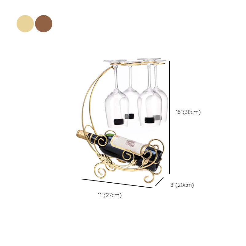 Metal Countertop Wine Glass Stemware Rack Holder Contemporary Bottle Rack Single Rail Clearhalo 'furn' 'furn_wine_racks' 'Furniture' 'Kitchen & Dining Furniture' 'Wine Racks' 'wine_racks' 6382432