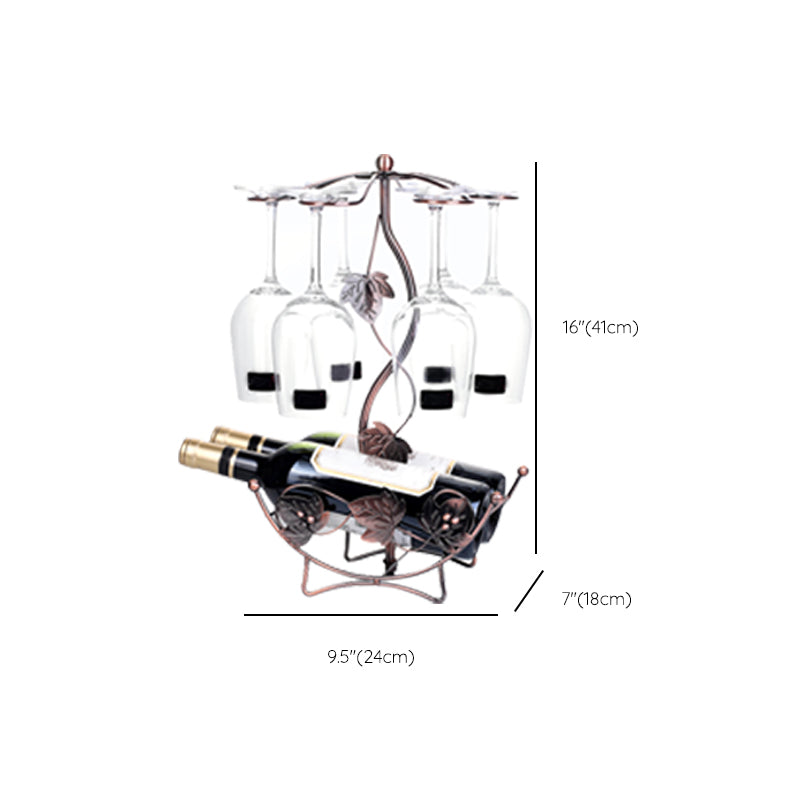 Metal Countertop Wine Glass Stemware Rack Holder Contemporary Bottle Rack Single Rail Clearhalo 'furn' 'furn_wine_racks' 'Furniture' 'Kitchen & Dining Furniture' 'Wine Racks' 'wine_racks' 6382437