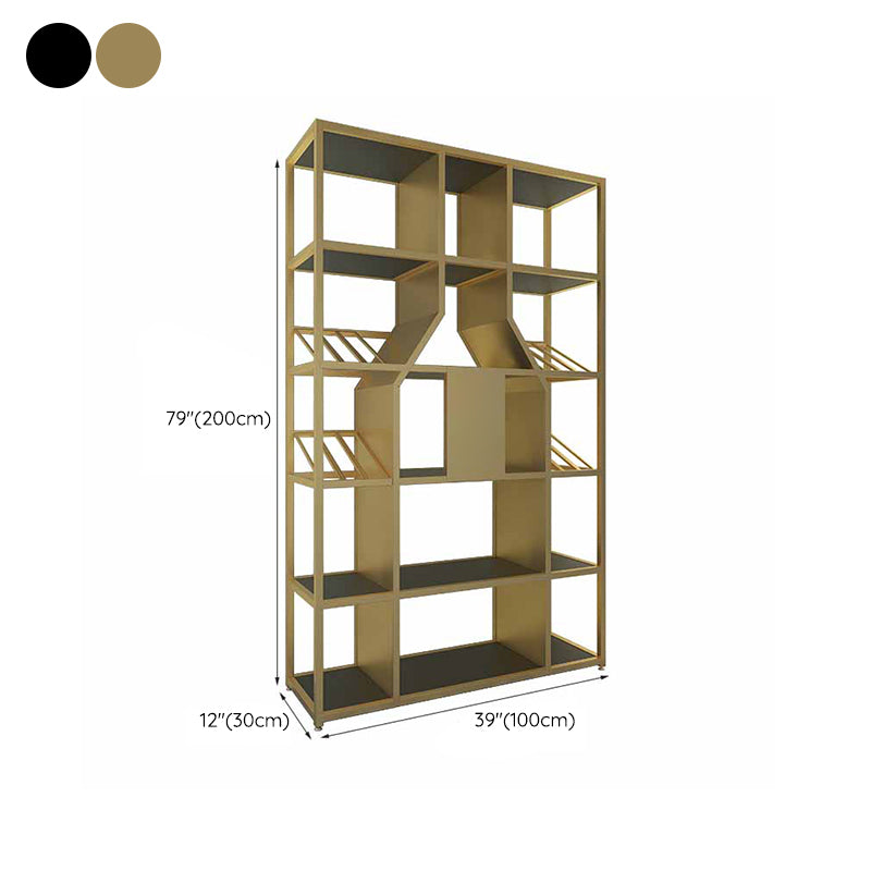 Porta del vino da pavimento in metallo bottiglia industriale di portaoggetti con scaffale