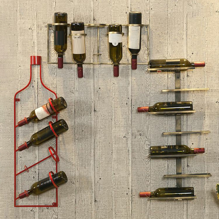 Porta bottiglia industriale a bottiglia per bottiglie di vino montata in metallo