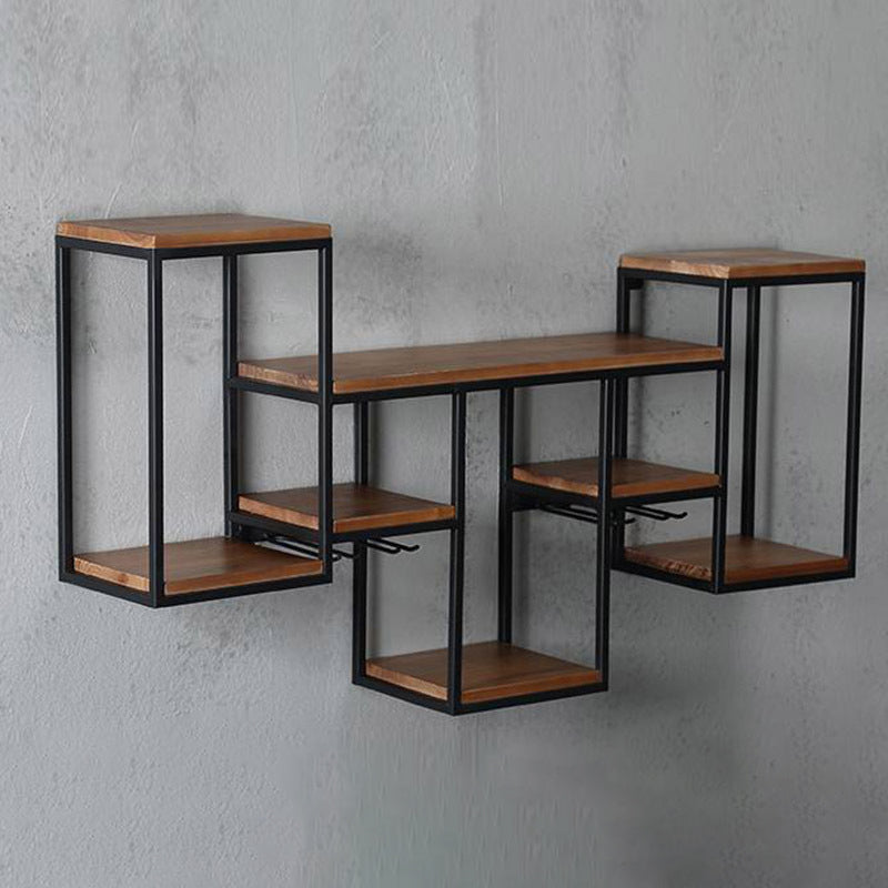 Bottiglia da vino a parete in metallo e portabancella di vetro moderni kit portaoggetti moderni