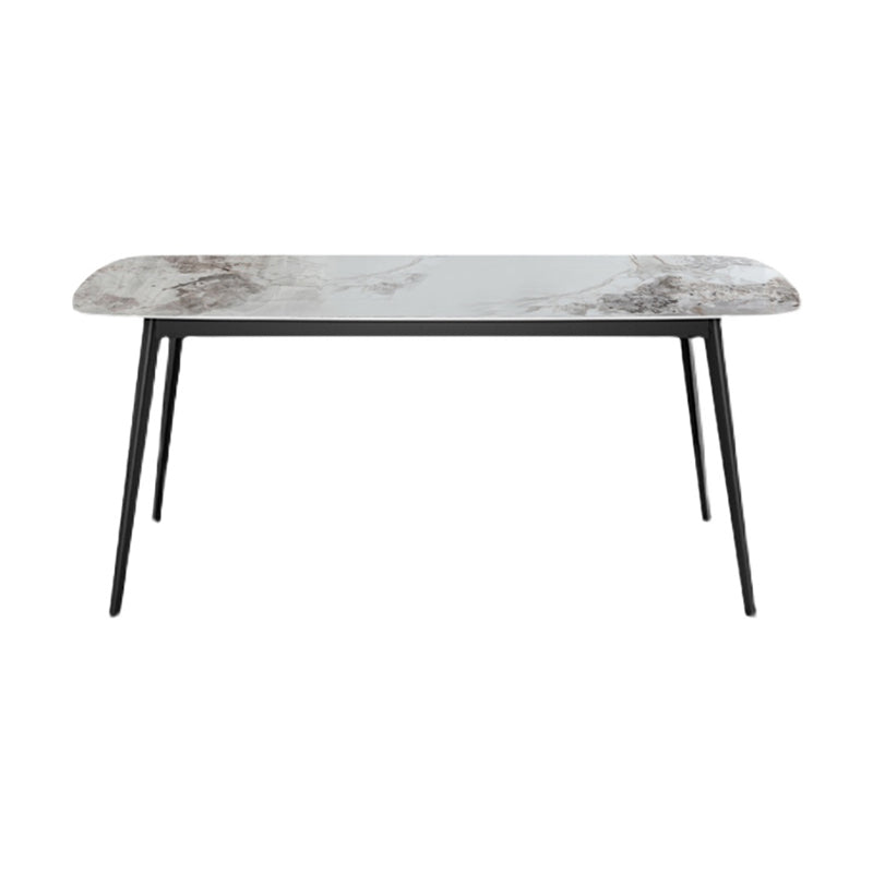 Eigentijdse eetzaal 1/7 pc's gesinterde stenen eettafel met wingback -stoelen