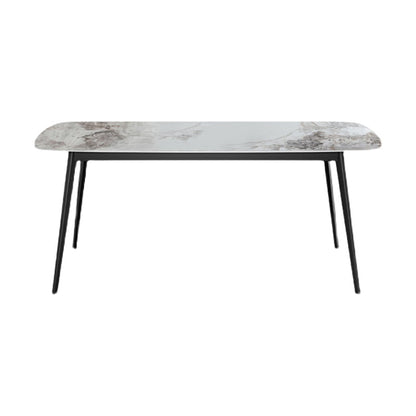 Eigentijdse eetzaal 1/7 pc's gesinterde stenen eettafel met wingback -stoelen