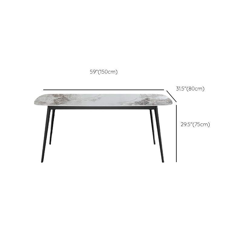 Eigentijdse eetzaal 1/7 pc's gesinterde stenen eettafel met wingback -stoelen