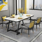Set di dinette glam con sedie in metallo nero 1/2/5/7 pezzi Set da pranzo lucido