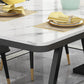 Set di dinette glam con sedie in metallo nero 1/2/5/7 pezzi Set da pranzo lucido