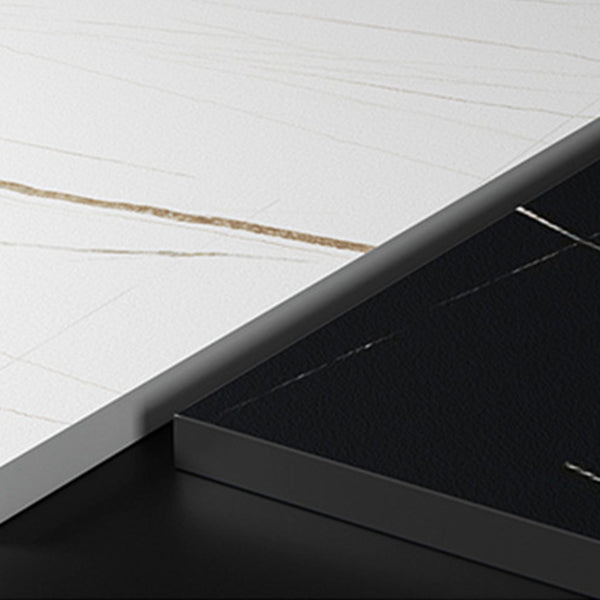 北欧1/5/7ピースダイニングセットカフェダイニングルーム用の長方形の石のダイニングテーブル