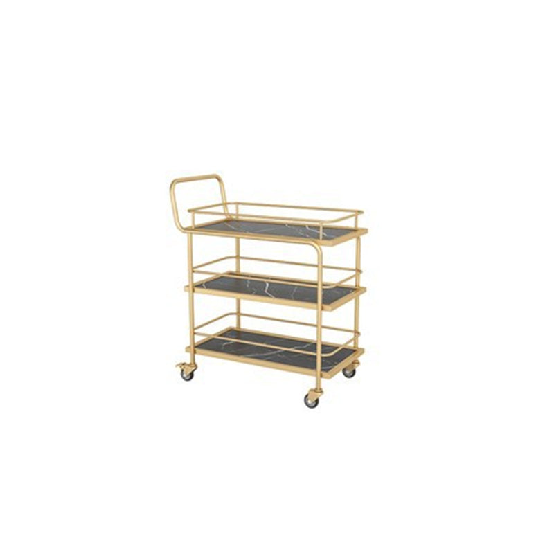 Rolling Contemporary Prep Table Metal Prep Table for Kitchen Use Rectangle 3 Black Clearhalo 'furn' 'furn_kitchen_islands_carts' 'Furniture' 'Kitchen & Dining Furniture' 'Kitchen Islands & Carts' 'kitchen_islands_carts' 6382695