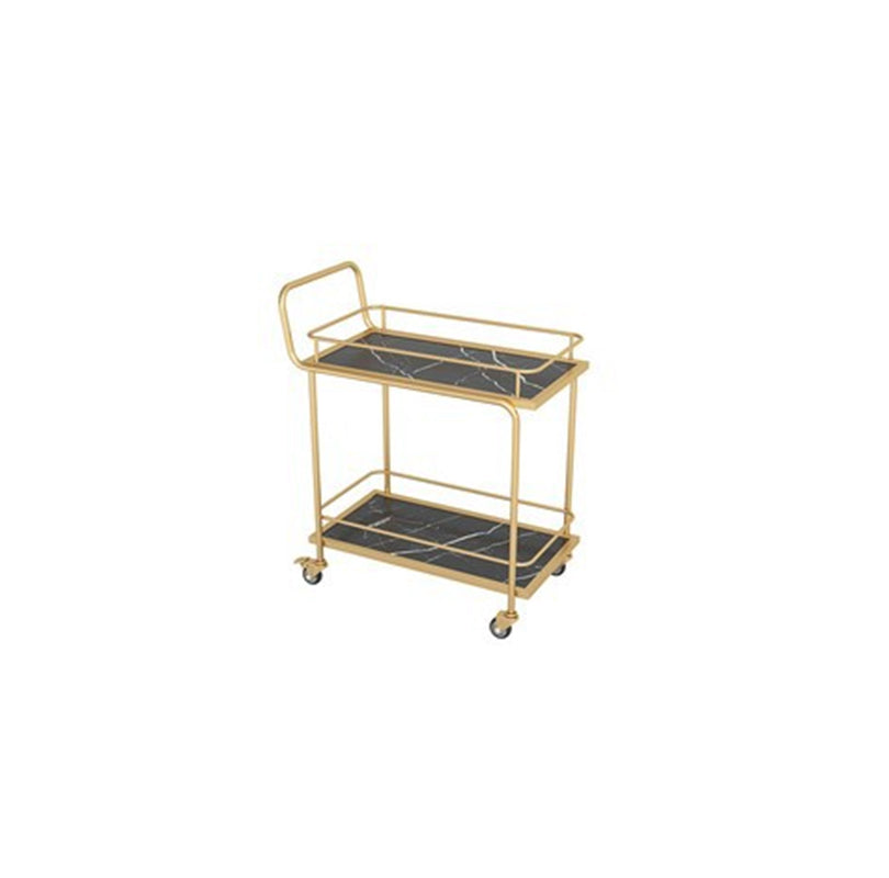 Rolling Contemporary Prep Table Metal Prep Table for Kitchen Use Rectangle 2 Black Clearhalo 'furn' 'furn_kitchen_islands_carts' 'Furniture' 'Kitchen & Dining Furniture' 'Kitchen Islands & Carts' 'kitchen_islands_carts' 6382698