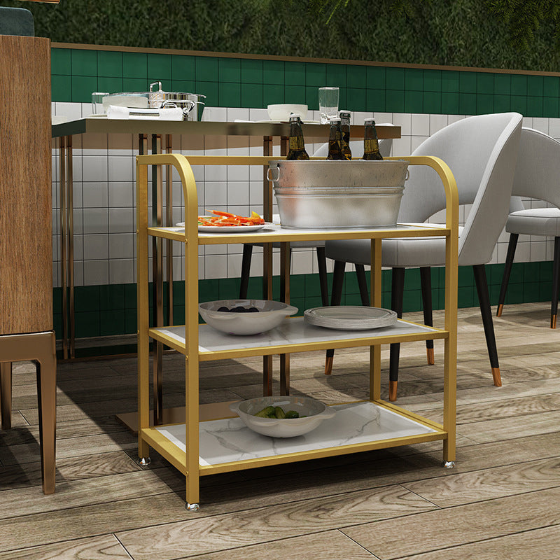 Rolling Contemporary Prep Table Metal Prep Table for Home Use Clearhalo 'furn' 'furn_kitchen_islands_carts' 'Furniture' 'Kitchen & Dining Furniture' 'Kitchen Islands & Carts' 'kitchen_islands_carts' 6382715