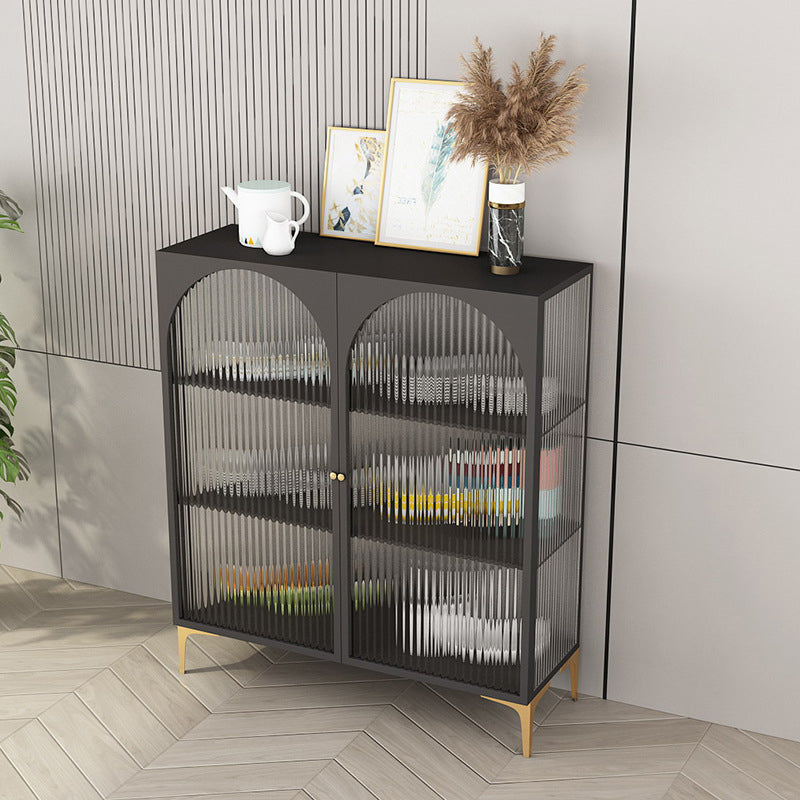 工業用ガラスドアキュリオキャビネットメタルストレージキャビネット脚付き