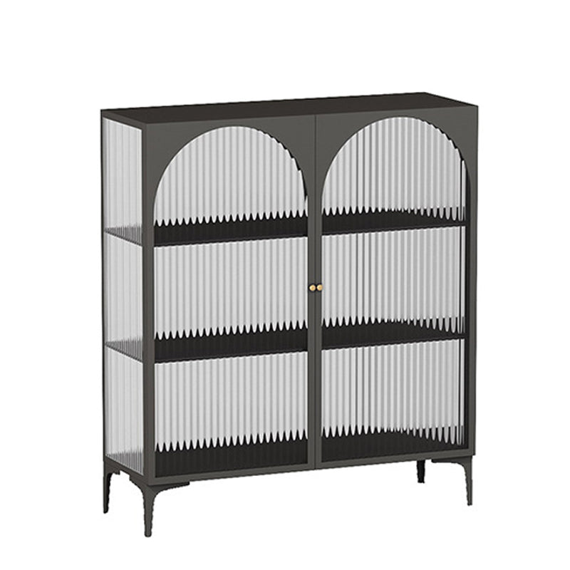 工業用ガラスドアキュリオキャビネットメタルストレージキャビネット脚付き