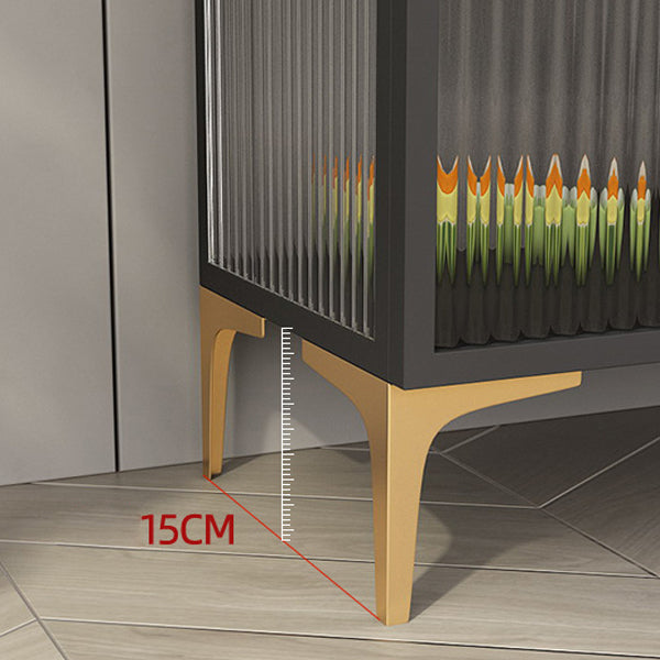 工業用ガラスドアキュリオキャビネットメタルストレージキャビネット脚付き