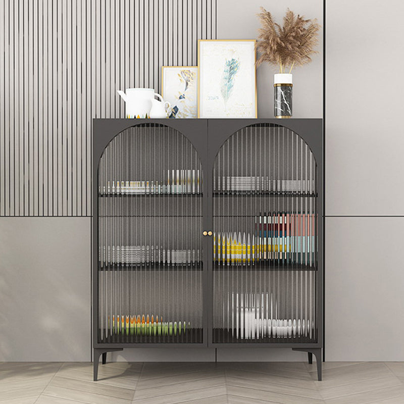 工業用ガラスドアキュリオキャビネットメタルストレージキャビネット脚付き