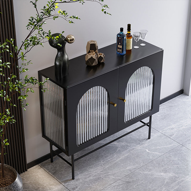 Gabinete de almacenamiento moderno de 35 "H Gabinete de buffet de puertas de vidrio para comedor