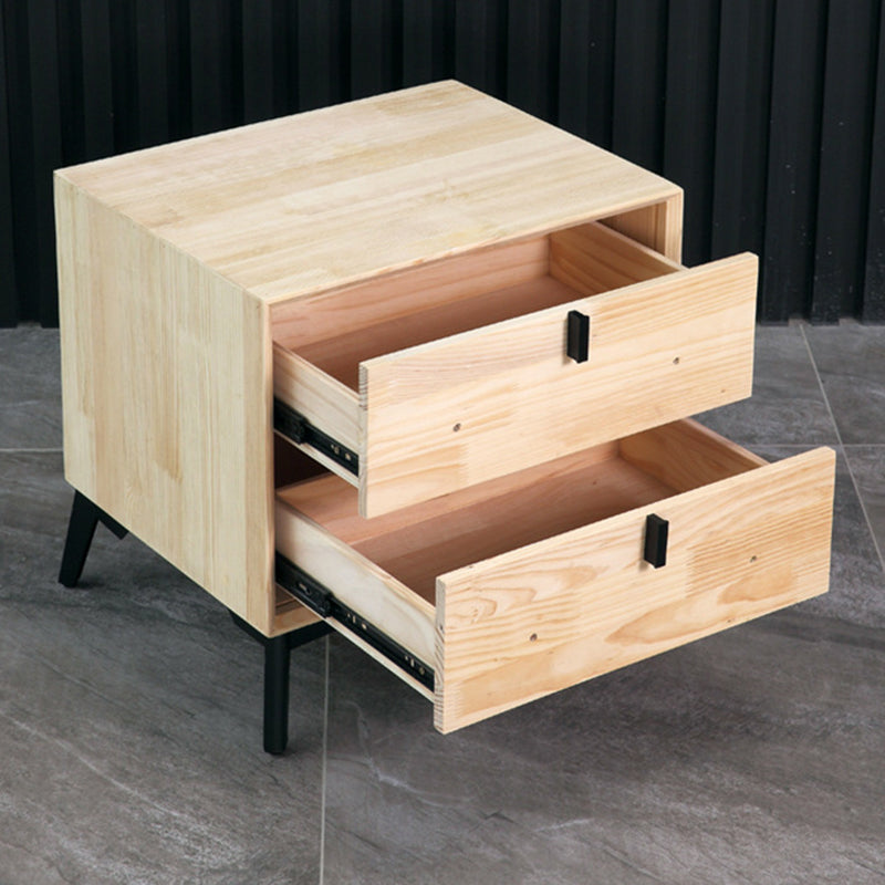 Comodino da letto in legno in legno notturno contemporaneo con 3 cassetti