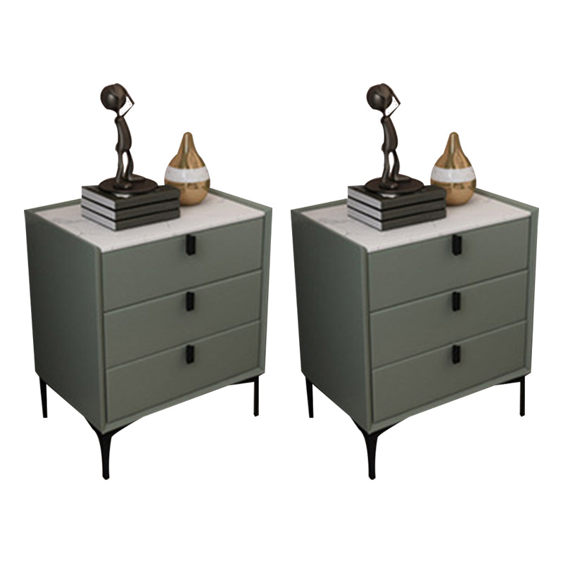 Comodino da letto in legno in legno notturno contemporaneo con 3 cassetti