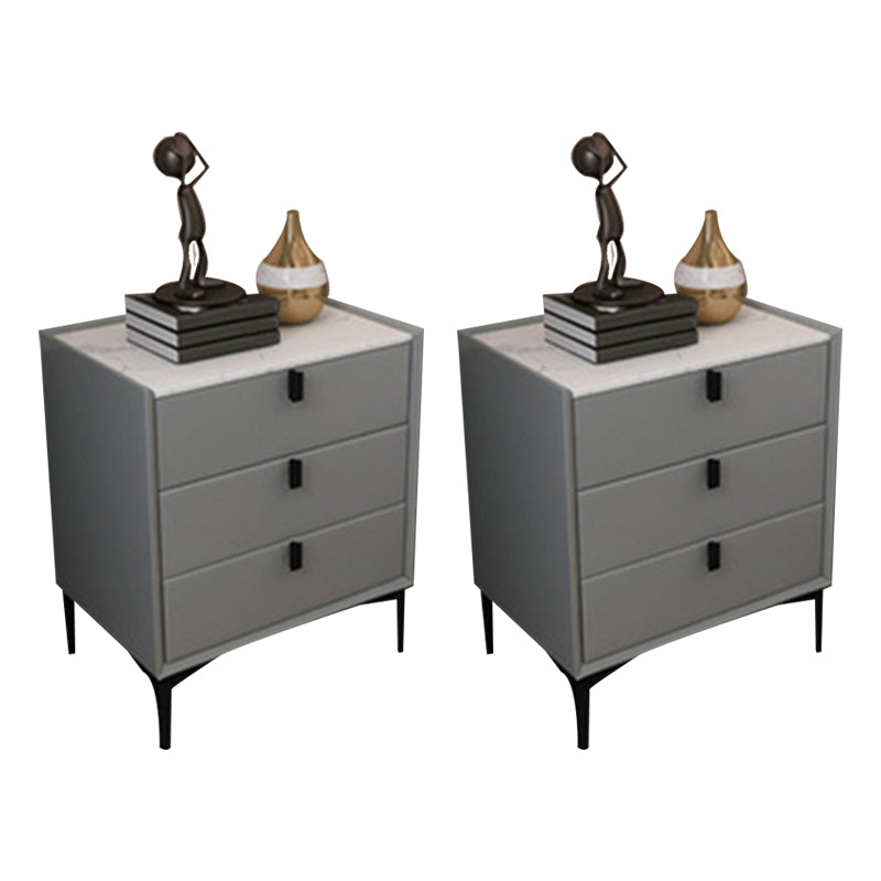 Comodino da letto in legno in legno notturno contemporaneo con 3 cassetti