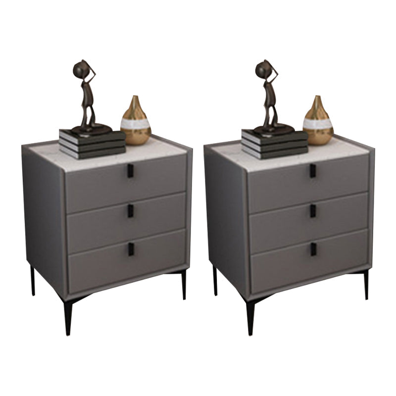 Comodino da letto in legno in legno notturno contemporaneo con 3 cassetti