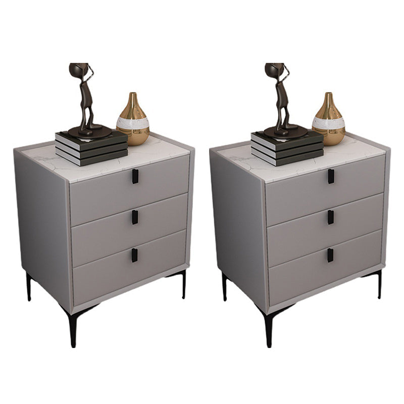 Comodino da letto in legno in legno notturno contemporaneo con 3 cassetti