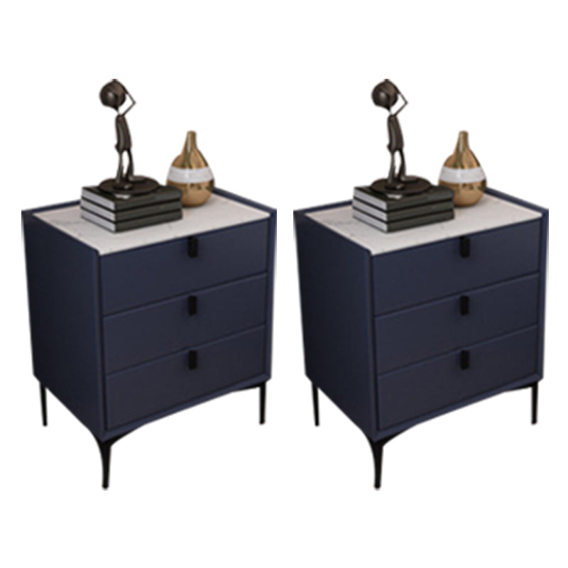 Comodino da letto in legno in legno notturno contemporaneo con 3 cassetti