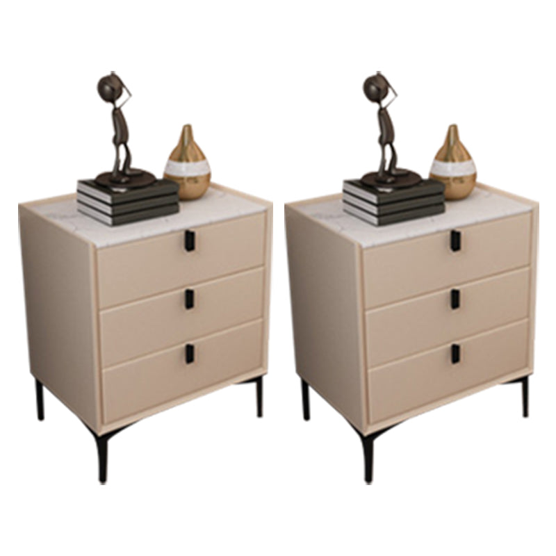 Comodino da letto in legno in legno notturno contemporaneo con 3 cassetti