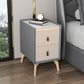 Contemporary Night Table Solid Wood Bed Nightstand with 2 Drawers Gray-White 1 Piece Clearhalo 'Bedroom Furniture' 'furn' 'furn_night_stand' 'Furniture' 'night_stand' 'Nightstands' 6383385