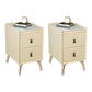 Contemporary Night Table Solid Wood Bed Nightstand with 2 Drawers Ivory 2 Piece Set Clearhalo 'Bedroom Furniture' 'furn' 'furn_night_stand' 'Furniture' 'night_stand' 'Nightstands' 6383389