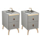 Contemporary Night Table Solid Wood Bed Nightstand with 2 Drawers Light Gray 2 Piece Set Clearhalo 'Bedroom Furniture' 'furn' 'furn_night_stand' 'Furniture' 'night_stand' 'Nightstands' 6383391
