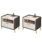 Cajones de 2 cajones incluyen mesa nocturna de la mesa de la piedra del lado de la piedra, 15.8 "de altura