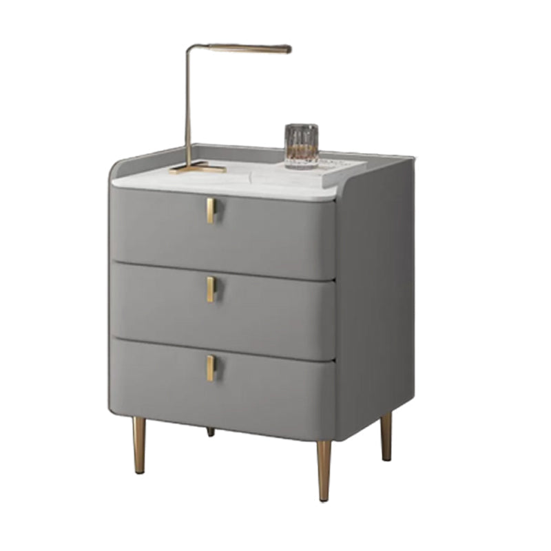 Modern Bedside Cabinet Stone Bed Nightstand with 3 Drawers for Living Room Dark Gray 1 Piece Clearhalo 'Bedroom Furniture' 'furn' 'furn_night_stand' 'Furniture' 'night_stand' 'Nightstands' 6383423