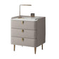 Modern Bedside Cabinet Stone Bed Nightstand with 3 Drawers for Living Room 20"L x 16"W x 22.5"H Light Gray 1 Piece Clearhalo 'Bedroom Furniture' 'furn' 'furn_night_stand' 'Furniture' 'night_stand' 'Nightstands' 6383424
