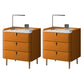 Modern Bedside Cabinet Stone Bed Nightstand with 3 Drawers for Living Room 20"L x 16"W x 22.5"H Orange 2 Piece Set Clearhalo 'Bedroom Furniture' 'furn' 'furn_night_stand' 'Furniture' 'night_stand' 'Nightstands' 6383436