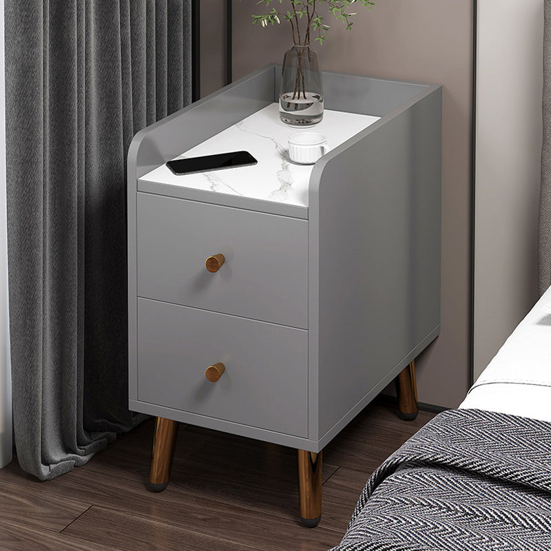 2 Drawers Bedside Cabinet Glam Legs Included Nightstand ,18.1" Tall Clearhalo 'Bedroom Furniture' 'furn' 'furn_night_stand' 'Furniture' 'night_stand' 'Nightstands' 6383444