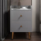 2 Drawers Bedside Cabinet Glam Legs Included Nightstand ,18.1" Tall 13.8"L x 15.7"W x 18.1"H Grey 1 Piece Clearhalo 'Bedroom Furniture' 'furn' 'furn_night_stand' 'Furniture' 'night_stand' 'Nightstands' 6383448